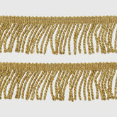 Glitter fringe trim with bullion-style metallic chainette tassels for sewing, DIY crafts, and home decoration
