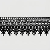 Venise floral embroidered lace trim with elegant raised embroidery, ideal for sewing, garments, and DIY crafts