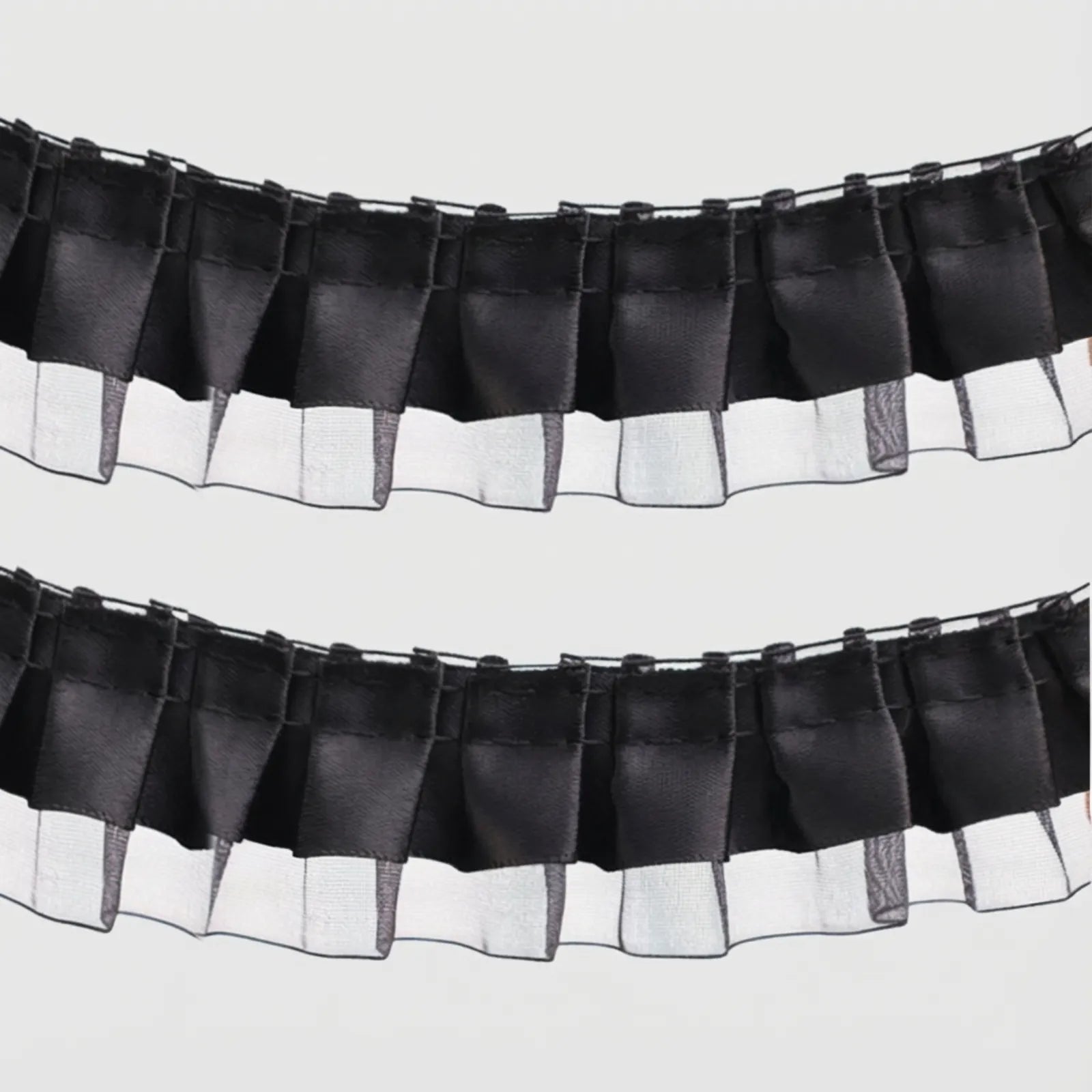 IDONGCAI 2-layer satin organza ruffle trim with pleated edge, 4cm wide decorative ribbon for sewing and crafts