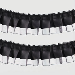 IDONGCAI 2-layer satin organza ruffle trim with pleated edge, 4cm wide decorative ribbon for sewing and crafts