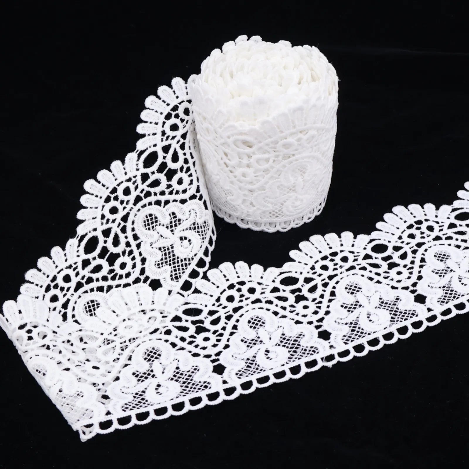 Europe Crown Venise Lace Trim in white for laces and trims sewing, 4 inch wide floral embroidered ribbon for DIY crafts and garment decoration