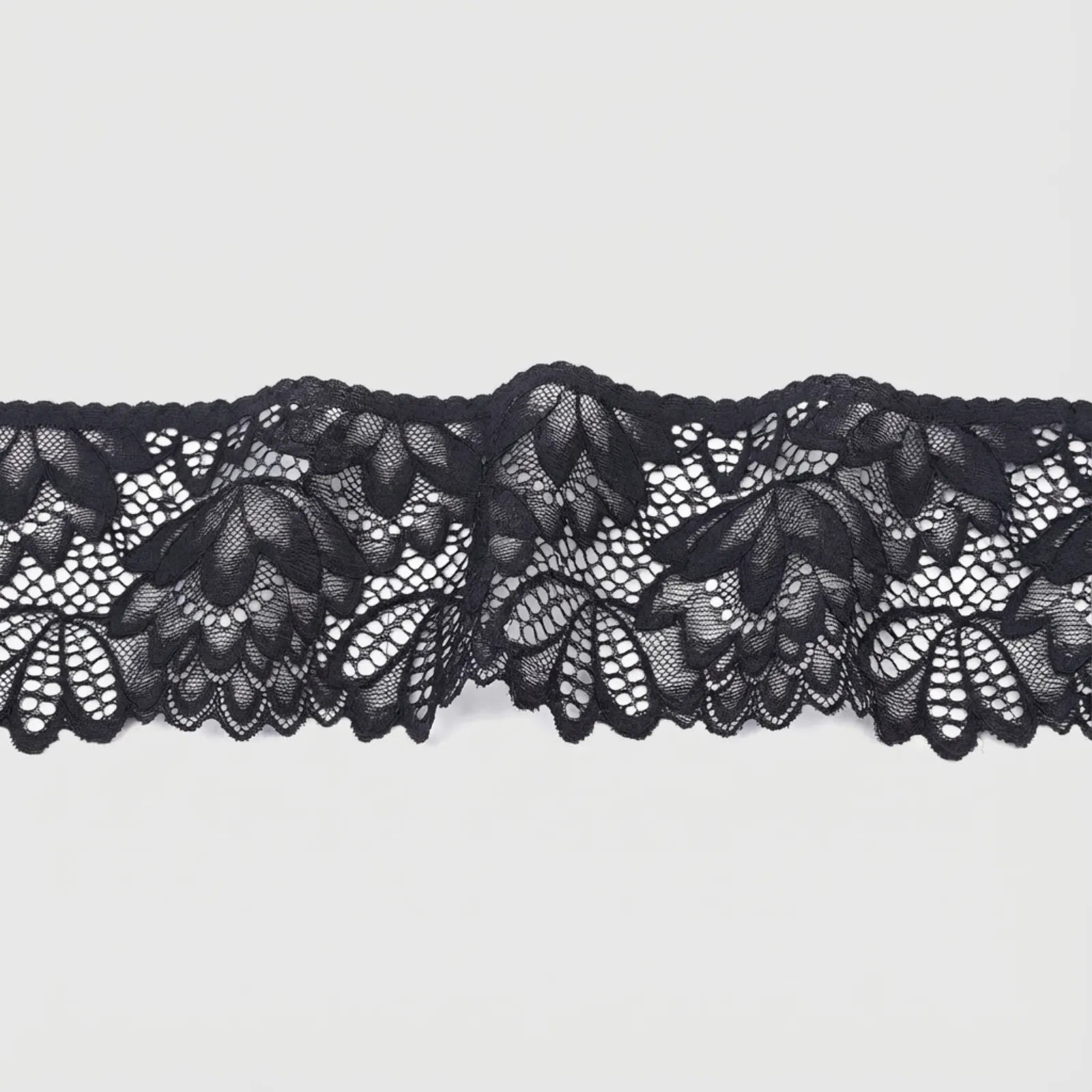 IDONGCAI Floral Elastic Lace Trim, 4 Inch Wide, 10 Yards Length, Ideal for Sewing, Bridal Decor, and DIY Crafts