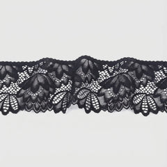 IDONGCAI Floral Elastic Lace Trim, 4 Inch Wide, 10 Yards Length, Ideal for Sewing, Bridal Decor, and DIY Crafts