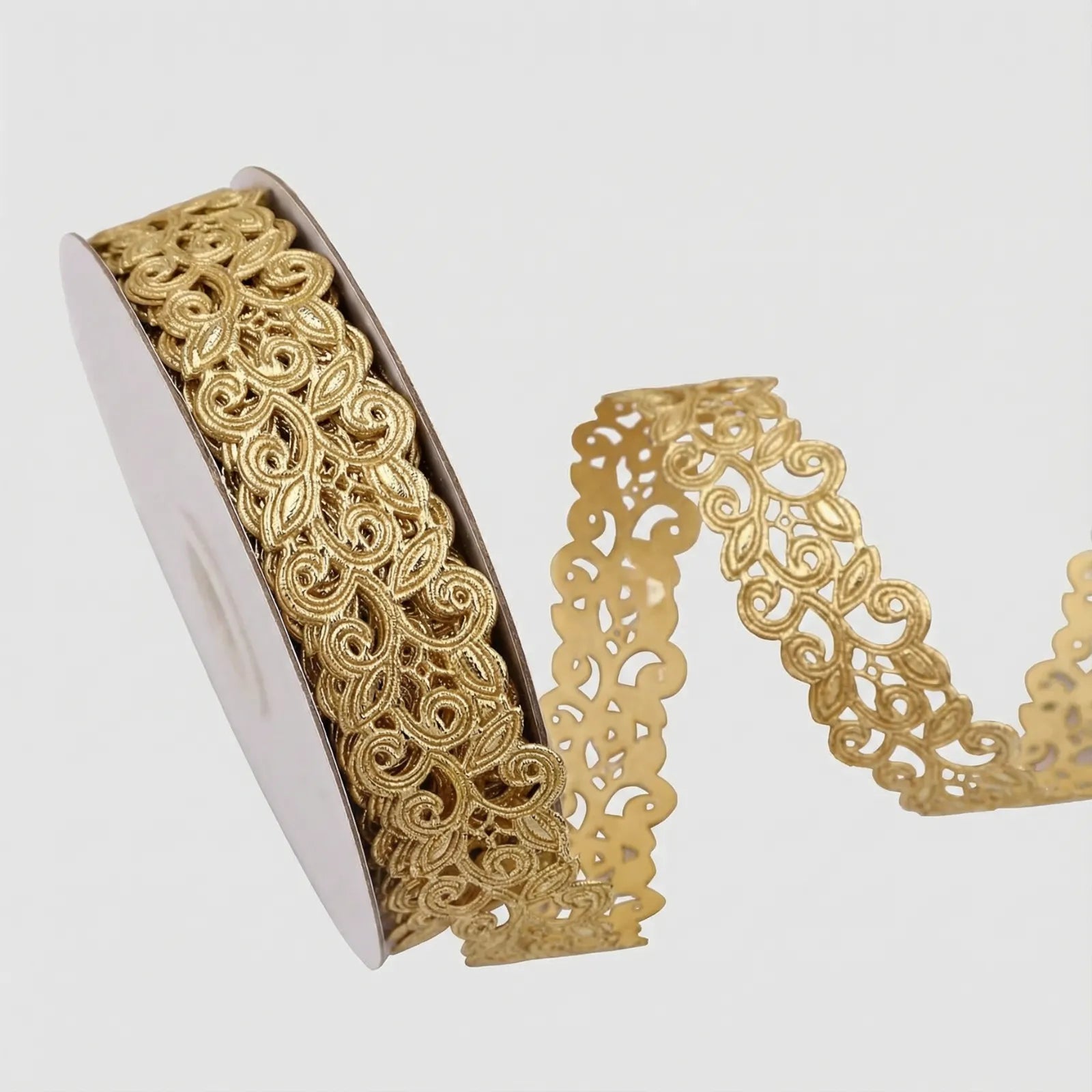 Golden Ribbon 20 Yards Vintage Hollow Cut Gold Lace Trim for DIY Crafts & Gift Wrapping