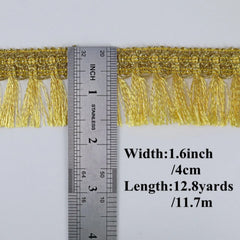 Golden Tassel Fringe Trim Dimensions – 12.8 Yards Length, 1.6inch Width