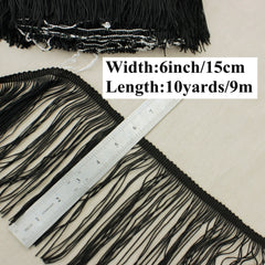 6-inch Wide, 10 Yards Length IDONGCAI Tassel Fringe Trim Dimensions for Sewing and DIY Crafts