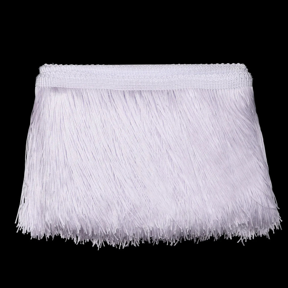 IDONGCAI Decorative Tassel Fringe Trim 6-inch Wide in White – Perfect for DIY Sewing, Furniture, Lampshades, and Craft Decorations