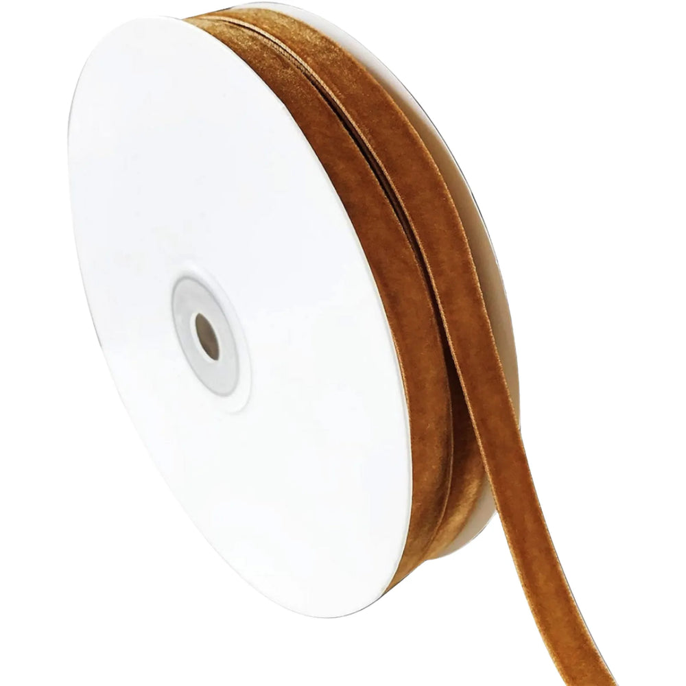 Brown Idongcai Velvet Ribbon Roll, 25 Yards, Luxurious Velvet Fabric for Crafts, Gift Wrapping, DIY Projects, Elegant Wedding Ribbon