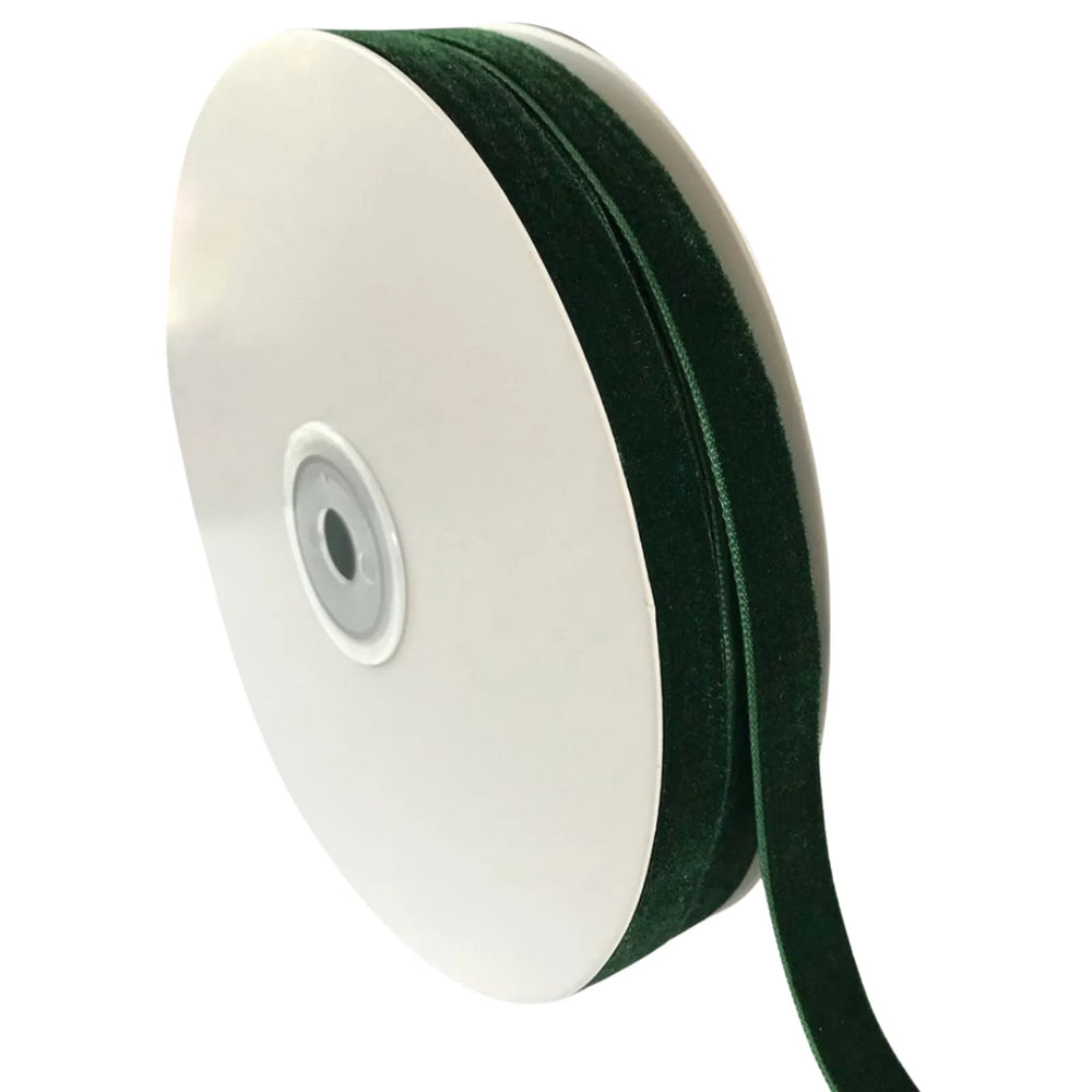 Green Idongcai Velvet Ribbon Roll, 25 Yards, Luxurious Velvet Fabric for Crafts, Gift Wrapping, DIY Projects, Elegant Wedding Ribbon