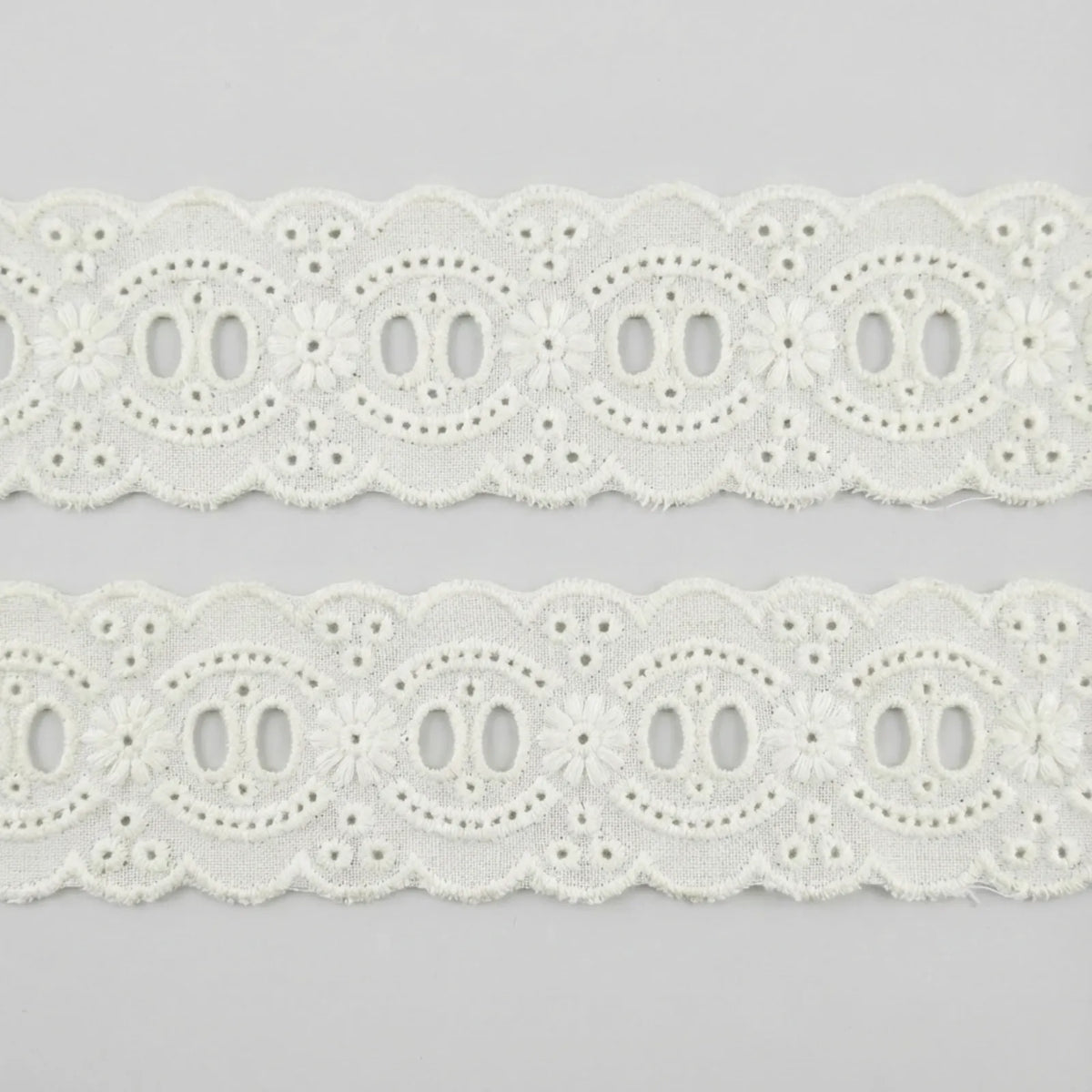 IDONGCAI White Eyelet Lace Trim Flat Lay for DIY Crafts and Fashion Projects