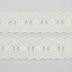 IDONGCAI White Eyelet Lace Trim Flat Lay for DIY Crafts and Fashion Projects