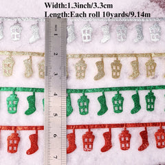 Dimension guide for Christmas Ribbon Set – 10 yards per roll, total 40 yards