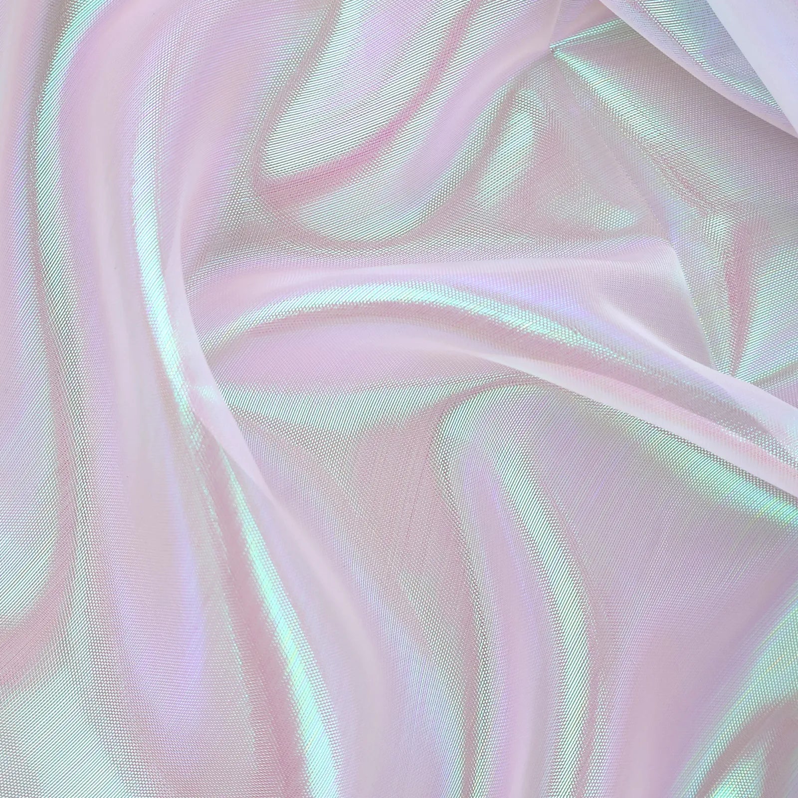 White textured iridescent chiffon fabric, product SKU image