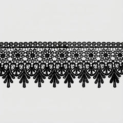 Venise floral embroidered lace trim with elegant raised embroidery, ideal for sewing, garments, and DIY crafts